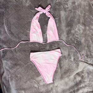 Frankie's Bikinis Pink Halter Bikini Set